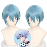 30cm Short Straight Blue Bobo Blue Lock Yo Hiori Wig Synthetic Anime Cosplay Wigs CS-516E