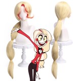 100cm Long Blonde&Red Mixed Hazbin Hotel Anime Charlie Morningstar Wig Synthetic Cosplay Hair Wigs CS-449B