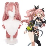 80cm Long Pink Zenless Zone Zero Game Nicole Demara Wig Cosplay Synthetic Anime Hair Wig With Two Ponytails CS-534A