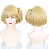 30cm Short Blonde Haikyuu AnimeYachi Hitoka Wig Synthetic Anime Cosplay Hair Wigs With One Ponytail CS-186N