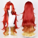 100cm Long Curly Red&Blonde Mixed Genshin Impact Cosplay Pyro Archon Mavuika Wig Synthetic Anime Hair Wigs CS-666F