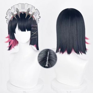 35cm Short Dark Blue&Pink Mixed Zenless Zone Zero Game Ellen Joe Wig Cosplay Synthetic Anime Hair Wigs CS-534D