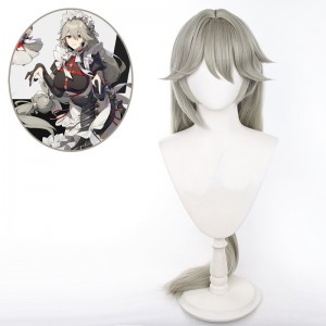 100cm Long Straight Gray Green Zenless Zone Zero Anime Alexandrina Sebastiane Wig Synthetic Cosplay Wigs CS-534E