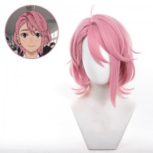 35cm Short Curly Smoke Pink Dandadan Anime Aira Shiratori Wig Synthetic Cosplay Hair Wigs CS-631D