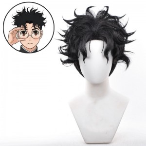 35cm Short Black Curly Dandadan Ken Takakura Wig Synthetic Anime Cosplay Wigs CS-631B