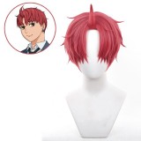 30cm Short Red Straight Dandadan Jiji Cosplay Jin Enjoji Wig Synthetic Anime Heat Resistant Hair Wig CS-631C