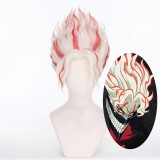 35cm Short Wave White&Red Mixed Dandadan Anime Okarun Wig Synthetic Halloween Party Cosplay Wigs CS-631E