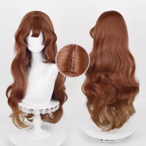 80cm Long Wave Brown Identity V Anime Euridice Wig Synthetic Halloween Party Cosplay Wigs CS-625E