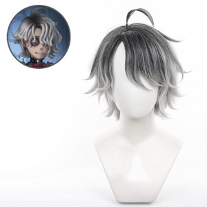 30cm Short Silver&Gray Mixed Identity V Anime Emil Wig Synthetic Cosplay Hair Wigs CS-625C