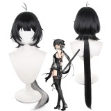 100cm Long Black&Gray Mixed Wuthering Waves Game Rover Female Wig Synthetic Anime Cosplay Hair Wigs CS-637B