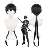 100cm Long Black Straight Wuthering Waves Game Rover Male Wig Cosplay Synthetic Anime Hair Wig CS-637A