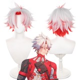 30cm Short Bob Silver&Red Mixed Wuthering Waves Game Scar Wig Synthetic Anime Cosplay Wigs CS-637C