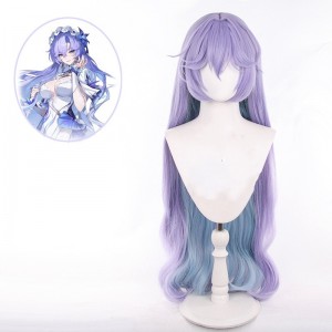 90cm Long Curly Purple&Blue Mixed Wuthering Waves Game Cantarella Wig Synthetic Anime Cosplay Hair Wigs CS-637H