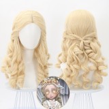 55cm Long Curly Beige Identity V Anime Little Girl Wig Synthetic Halloween Party Lolita Cosplay Wig CS-625I