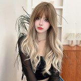 65cm Long Curly Light Flaxen Mixed Lolita Wig New Fashion Synthetic Anime Halloween Party Cosplay Hair Wig for Women CS-896A