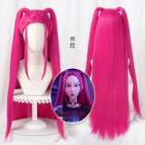 80cm Long Straight Rose KPOP Demon Hunters Anime Mira Wig Synthetic Cosplay Heat Resistant Hair Wig CS-639A