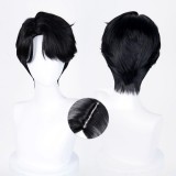 30cm Short Black Straight KPOP Demon Hunters Jinu Wig Synthetic Anime Halloween Party Cosplay Hair Wigs CS-639H