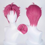 35cm Short Rose Mixed KPOP Demon Hunters Abby Wig Synthetic Anime Halloween Party Cosplay Hair Wig CS-639F
