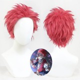 30cm Short Watermelon Red Demon Slayer Akaza Wig Synthetic Anime Halloween Party Cosplay Wig CS-471Y