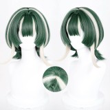35cm Short Straight Green&Beige Mixed Gachiakuta Guita Hebby Wig Synthetic Anime Cosplay Wigs CS-640D