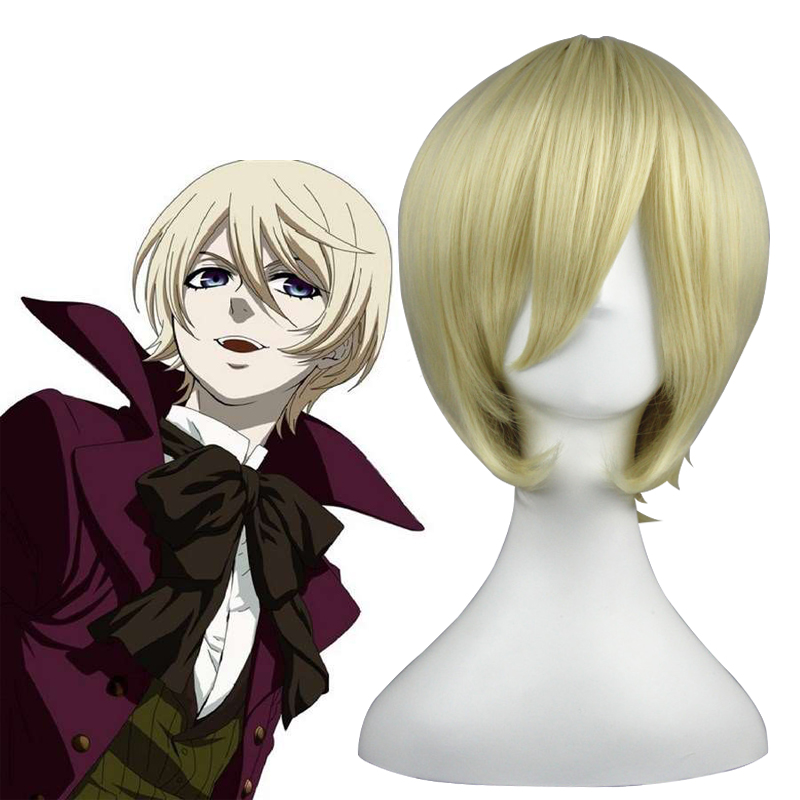 35cm Short Beige Black Butler Alois Trancy Synthetic Anime Cosplay Wig CS-001C