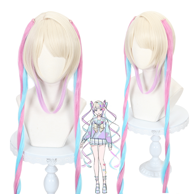 120cm Long Curly Multi Colors Needy Girl Overdose KAngel Wig Cosplay Synthetic Anime Lolita Kawaii Hair Wig CS-497B